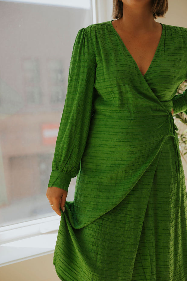 CATINA WRAP DRESS - MEDIUM GREEN