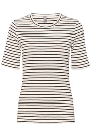 CULTURE DOLLY STRIPED TEE - WHITE / BLACK