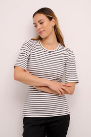 CULTURE DOLLY STRIPED TEE - WHITE / BLACK