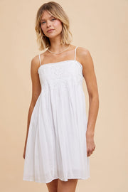 AUTUMN EYELET DRESS - WHITE