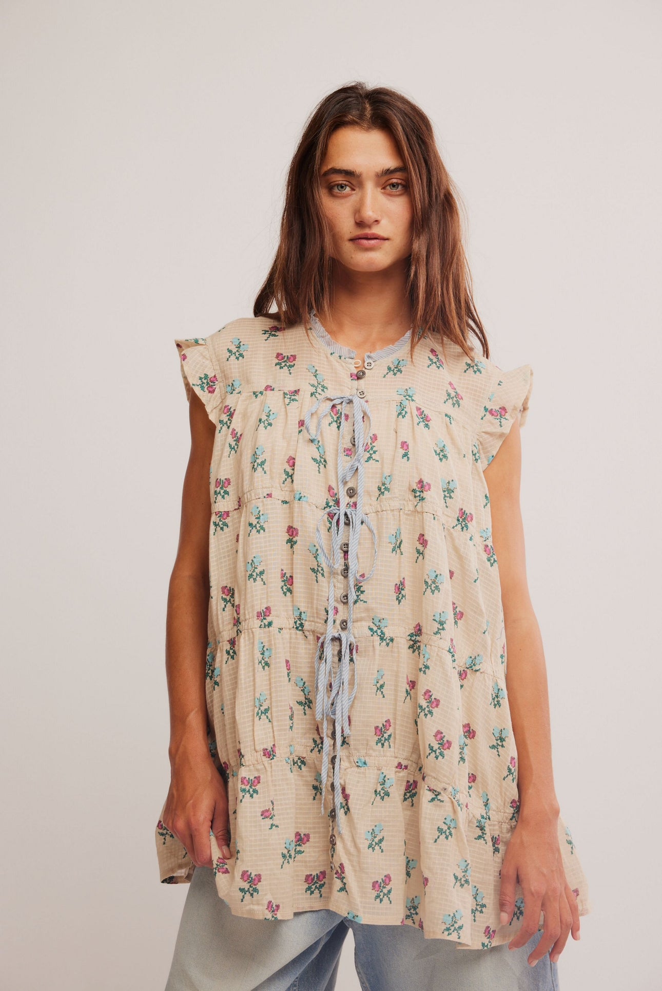 FREE PEOPLE SUNDOWN MINI DRESS - IVORY COMBO FREE PEOPLE SUNDOWN MINI DRESS - IVORY COMBO