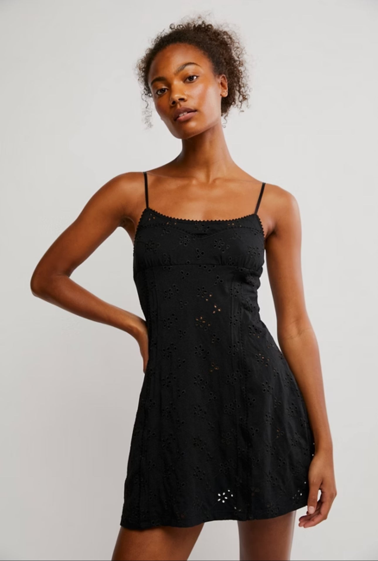 FREE PEOPLE FULL BLOOM CAMI SLIP DRESS - BLACK FREE PEOPLE FULL BLOOM CAMI SLIP DRESS - BLACK
