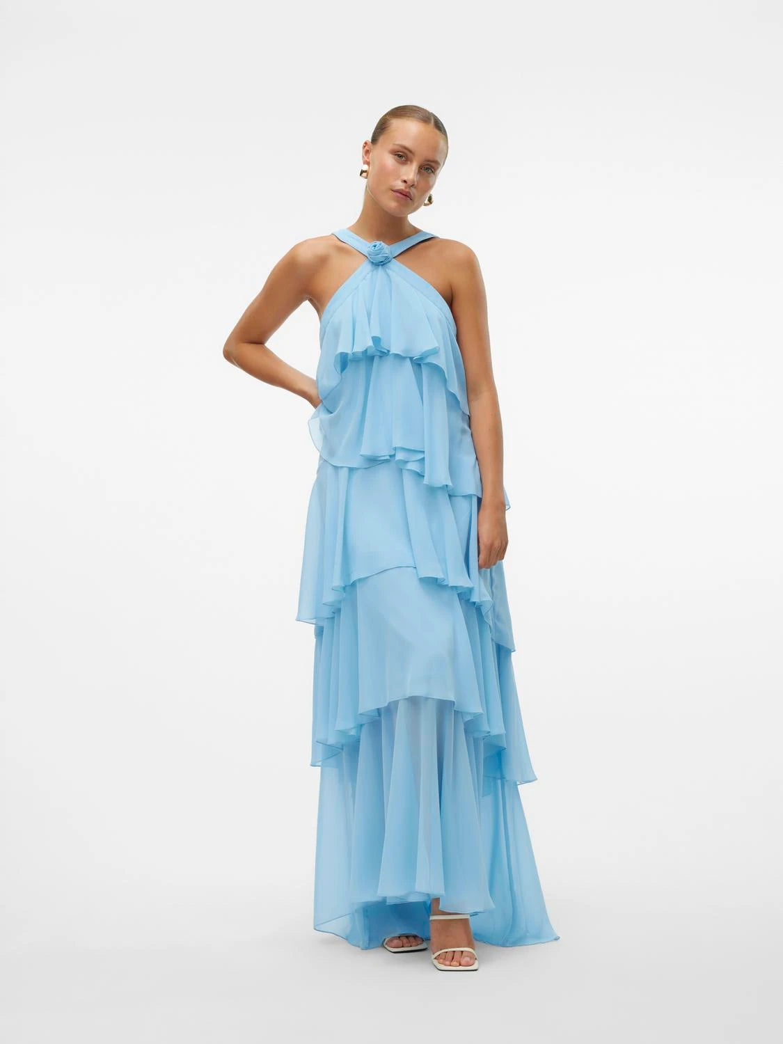 FELICITY RUFFLE MAXI DRESS - AIRY BLUE FELICITY RUFFLE MAXI DRESS - AIRY BLUE