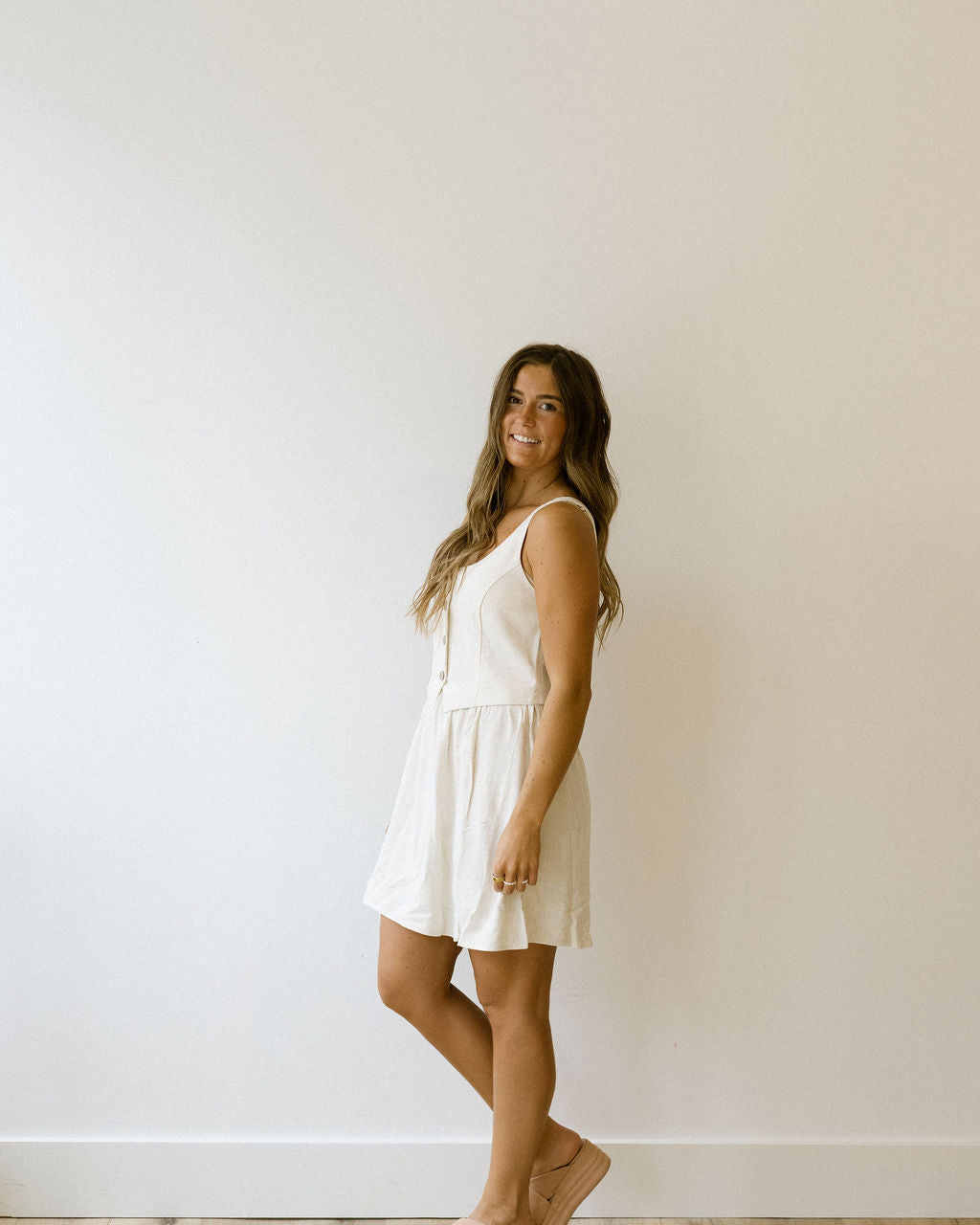 VM SISSIE VEST DRESS - OATMEAL MELANGE