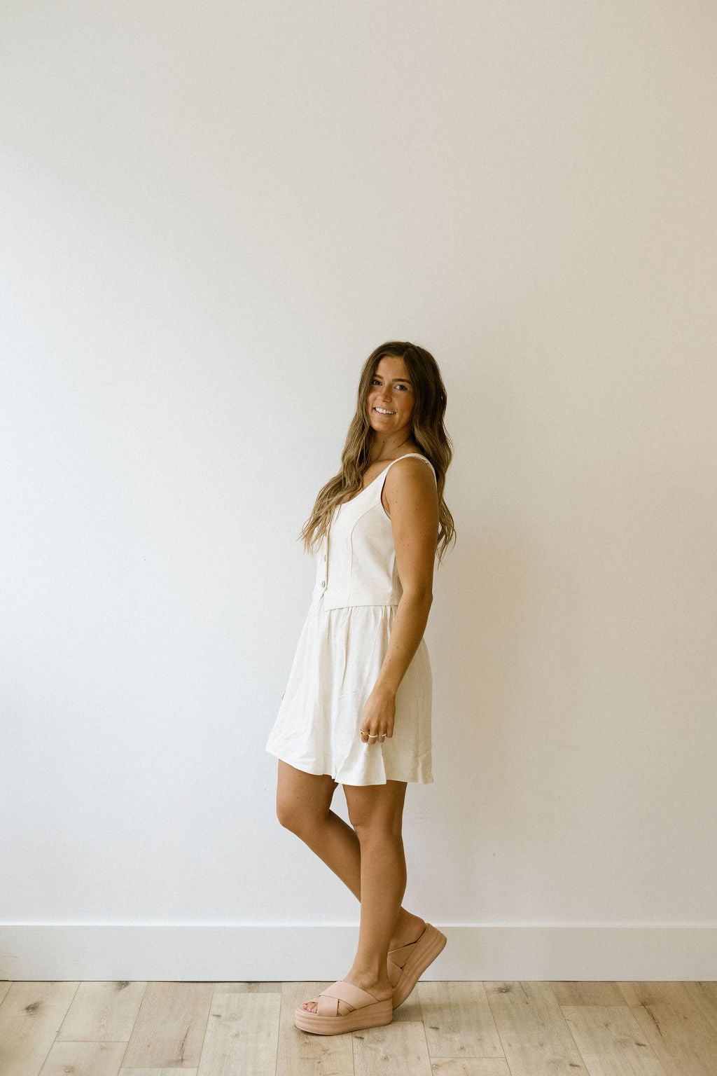 VM SISSIE VEST DRESS - OATMEAL MELANGE