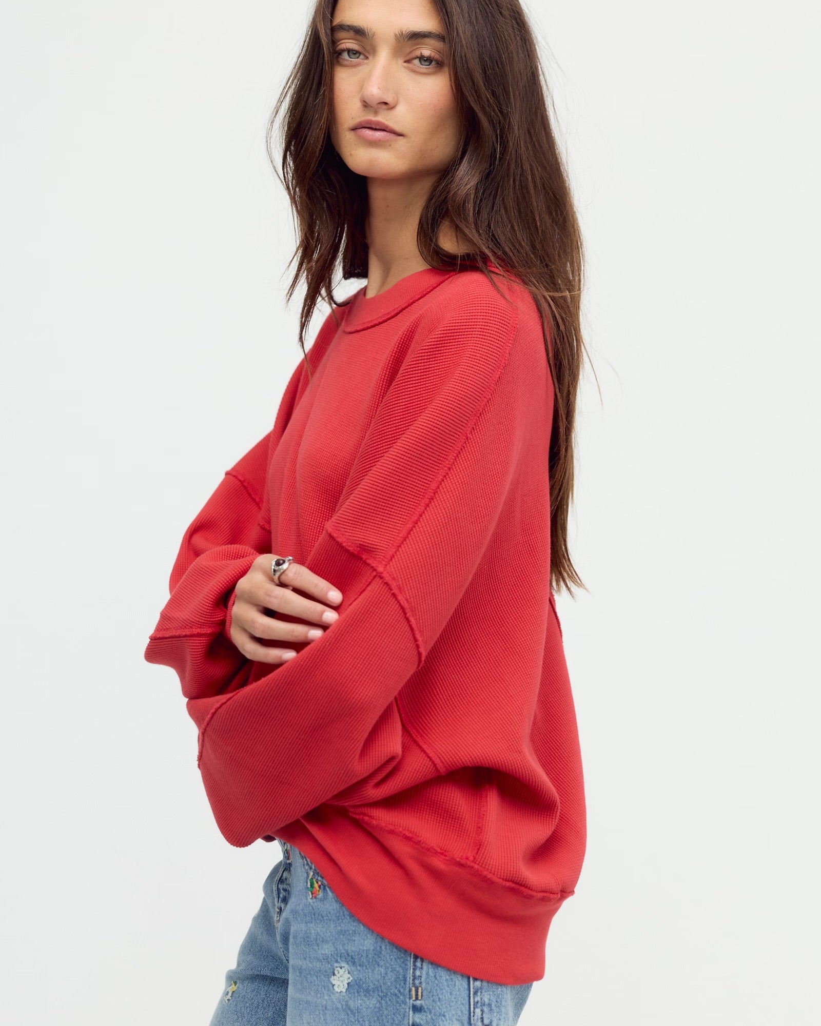 FREE PEOPLE SKYLINE PULLOVER - SALSA