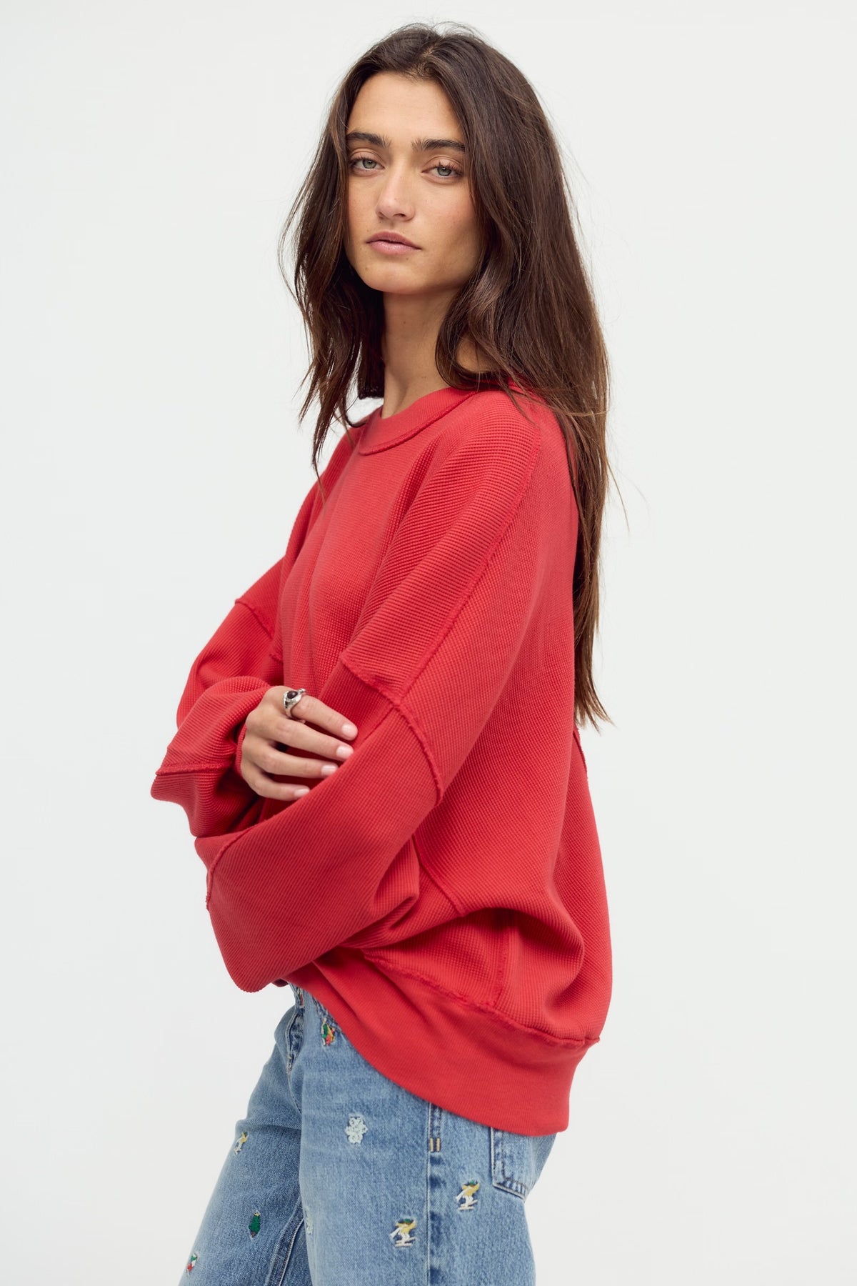 FREE PEOPLE SKYLINE PULLOVER - SALSA