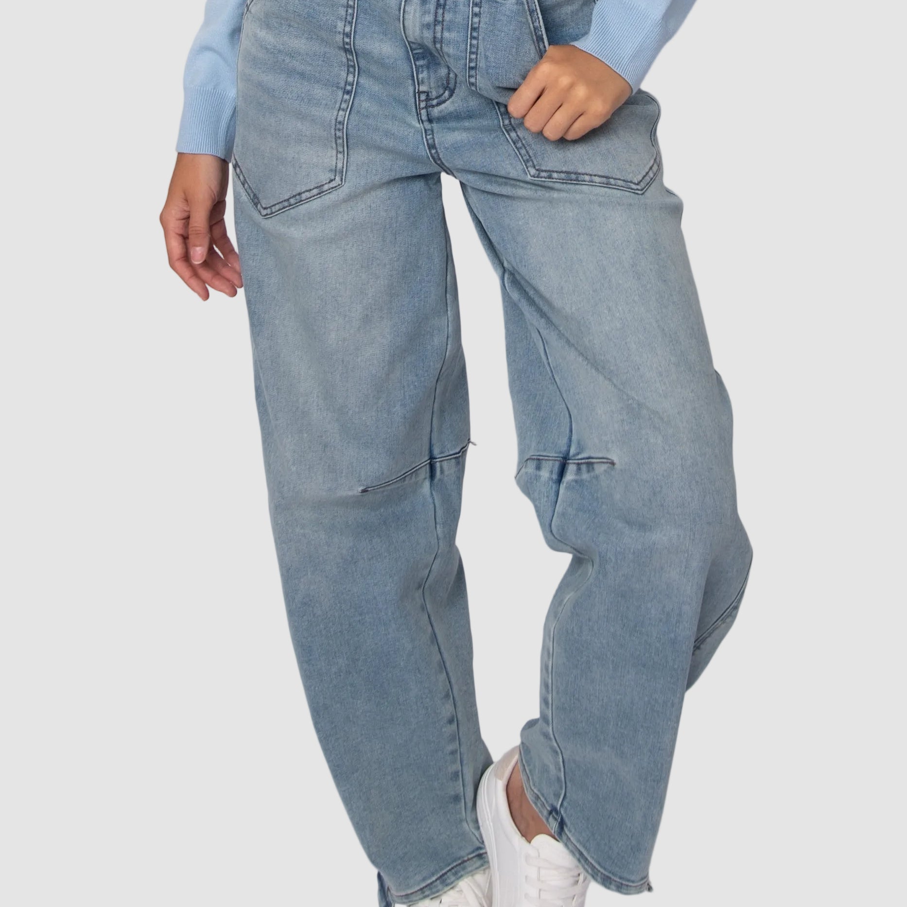 MILLA STRETCH PANTS - LIGHT WASH DENIM