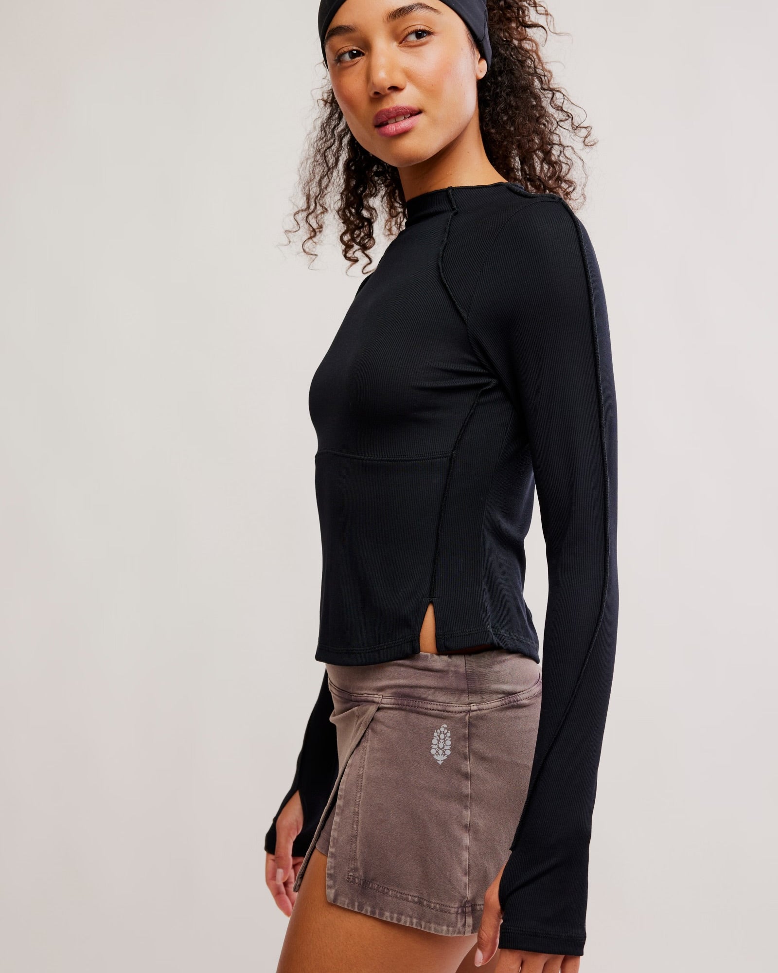 FREE PEOPLE LOVE CLUB LS - BLACK