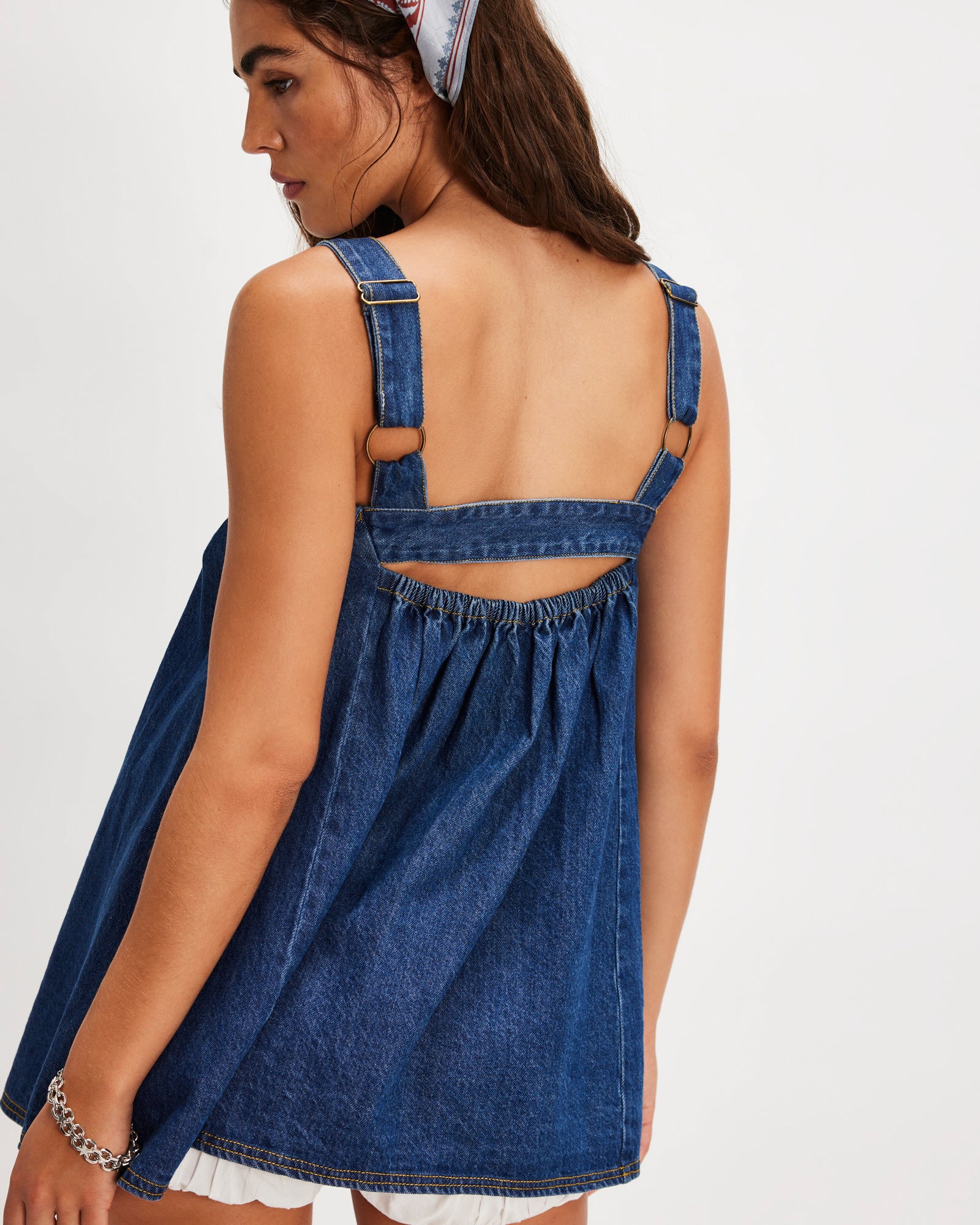 FREE PEOPLE KATIE DENIM TUNIC - DEEP WASH