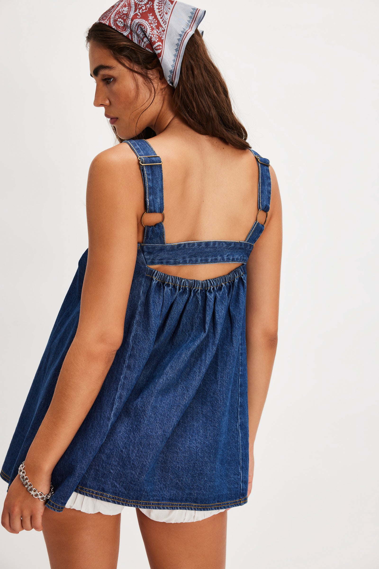 FREE PEOPLE KATIE DENIM TUNIC - DEEP WASH