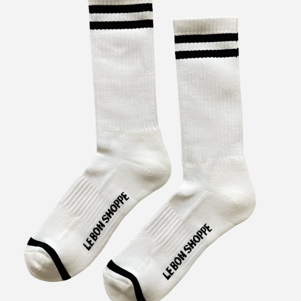 LE BON SHOPPE EXTENDED BOYFRIEND SOCKS - CLASSIC WHITE