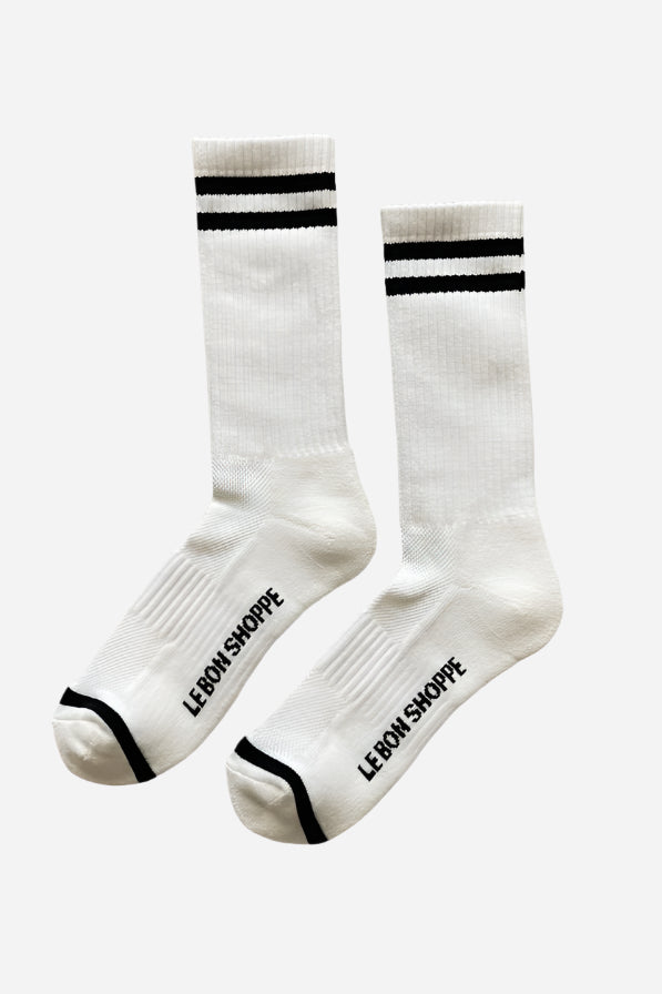 LE BON SHOPPE EXTENDED BOYFRIEND SOCKS - CLASSIC WHITE