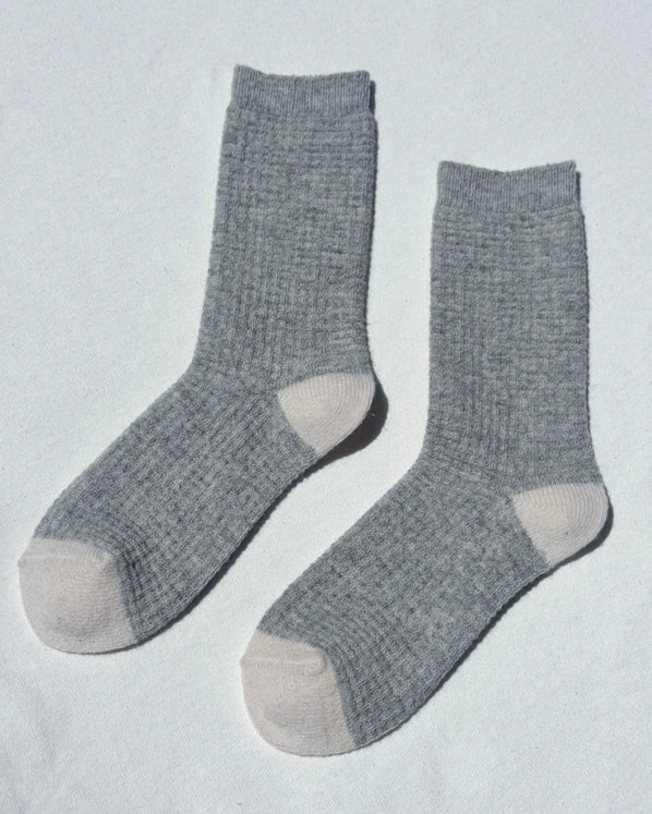 LE BON SHOPPE WOOL WAFFLED SOCKS - STONE