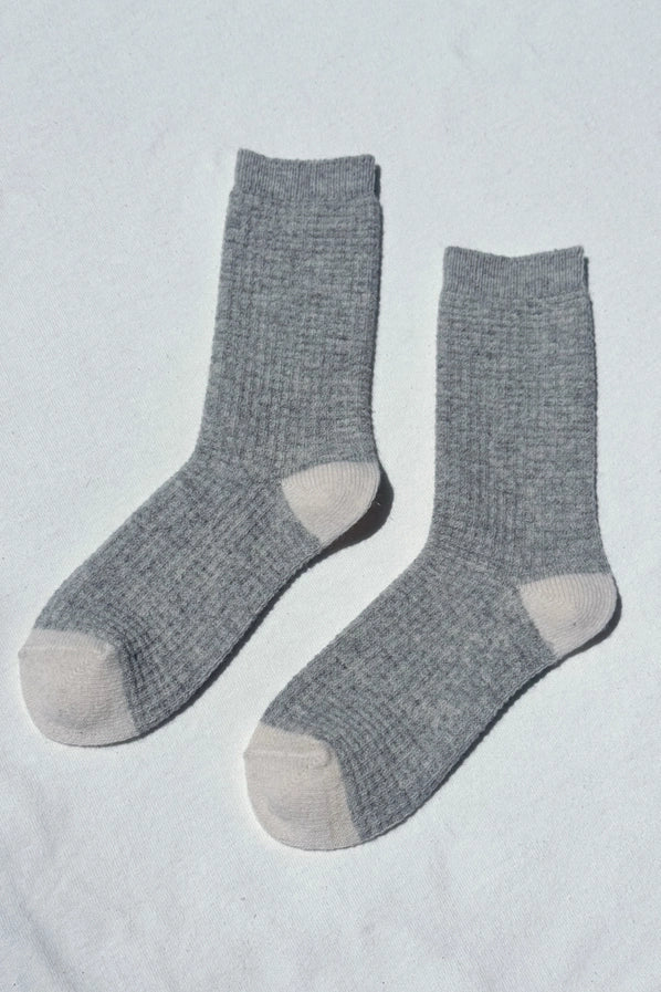 LE BON SHOPPE WOOL WAFFLED SOCKS - STONE