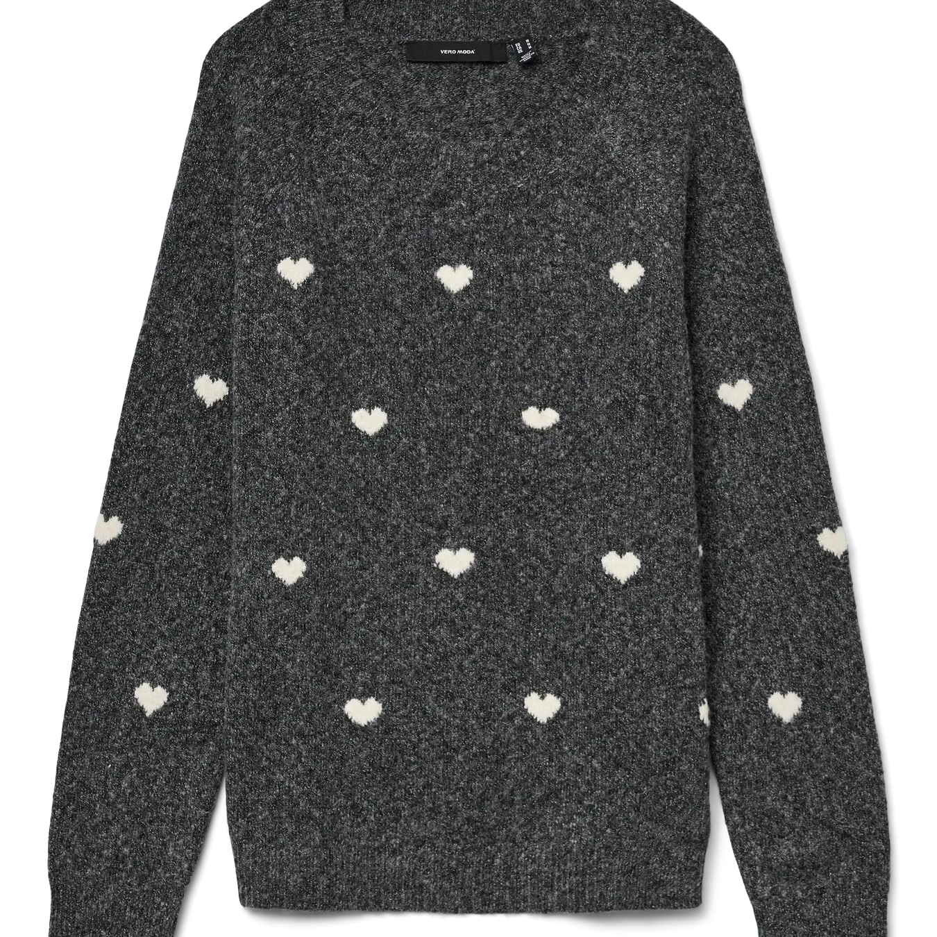VM DOFFY PRINTED O NECK PULLOVER - DARK GREY