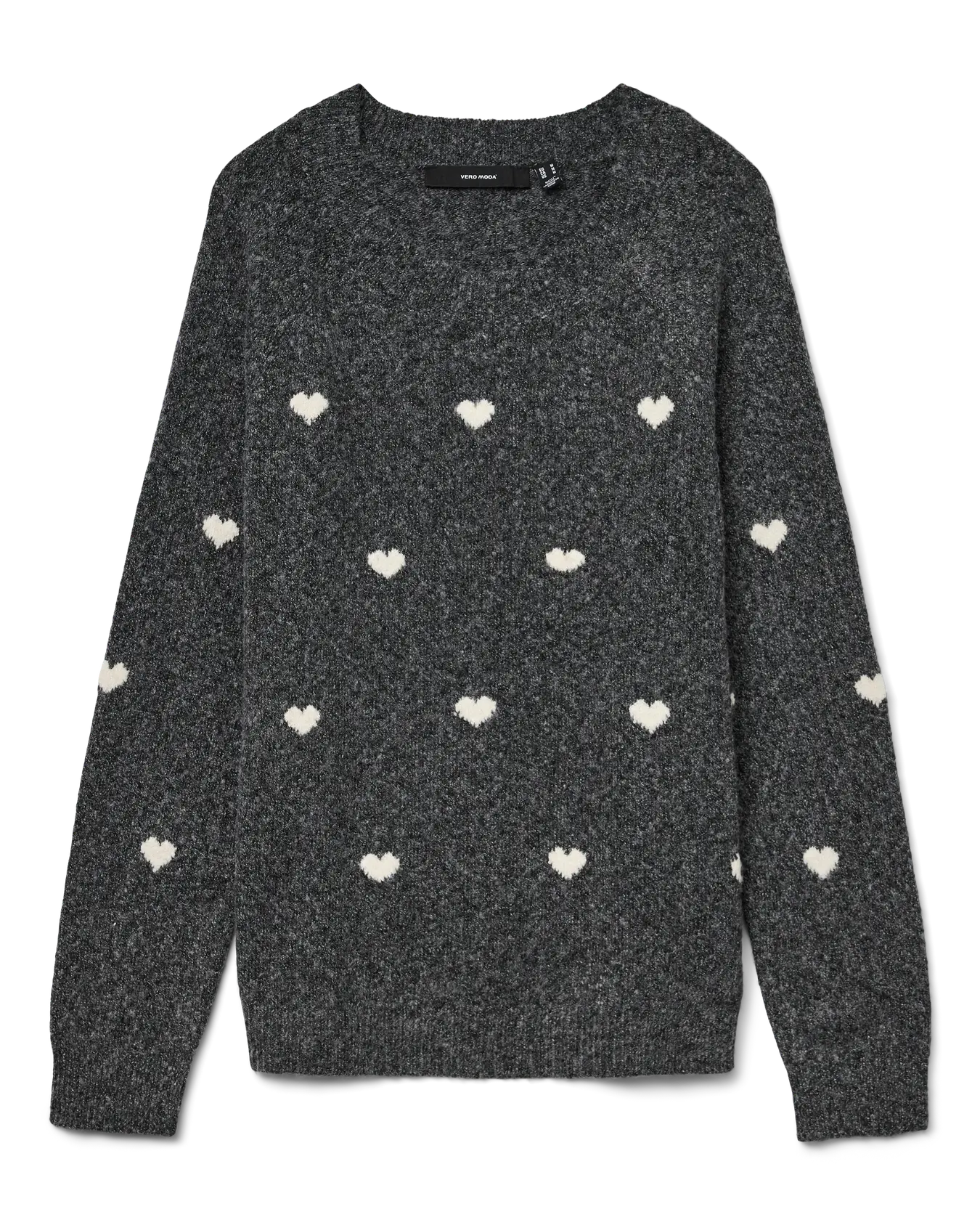 VM DOFFY PRINTED O NECK PULLOVER - DARK GREY