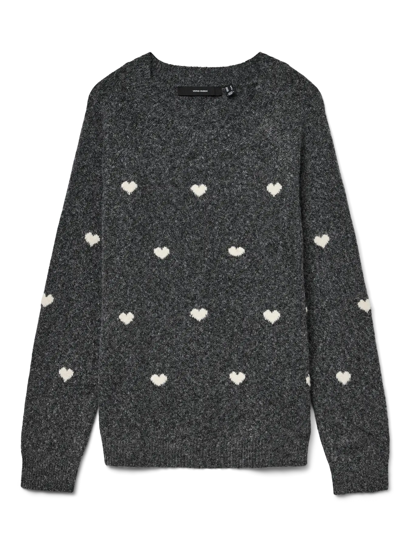 VM DOFFY PRINTED O NECK PULLOVER - DARK GREY