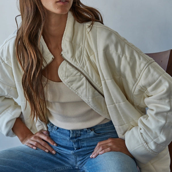 IT'S ALL GOOD QUILTED JACKET - CREAM