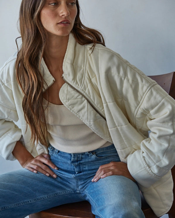 IT'S ALL GOOD QUILTED JACKET - CREAM