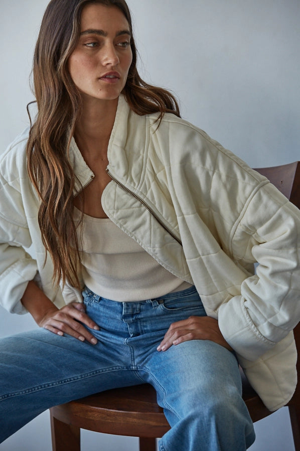 IT'S ALL GOOD QUILTED JACKET - CREAM