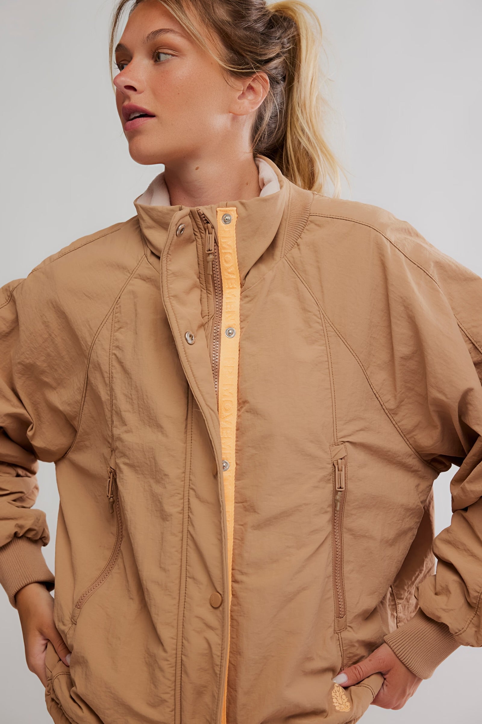 FREE PEOPLE FIELD TRIPPER JACKET - LIGHT CAMEL COMBO