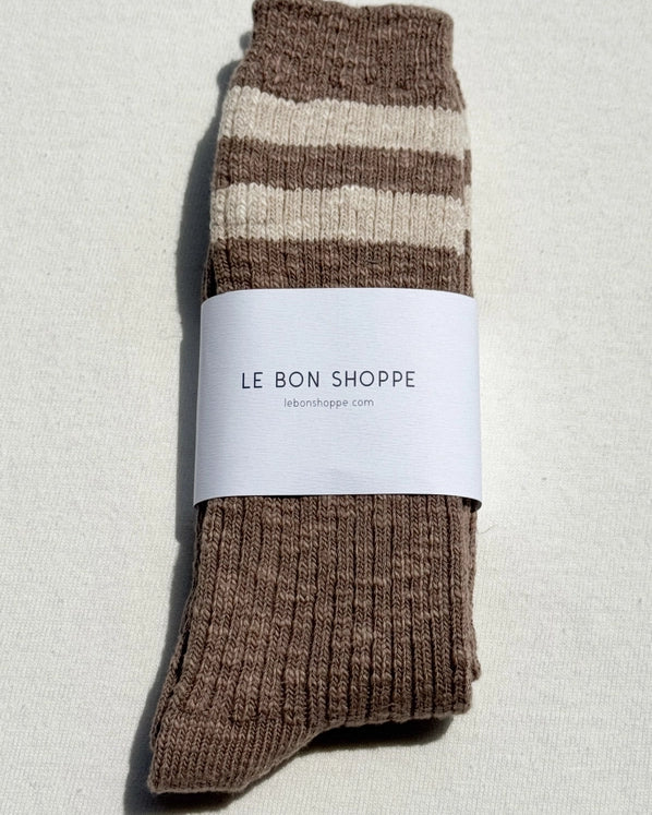 LE BON SHOPPE COTTAGE VARSITY SOCKS - FLAX