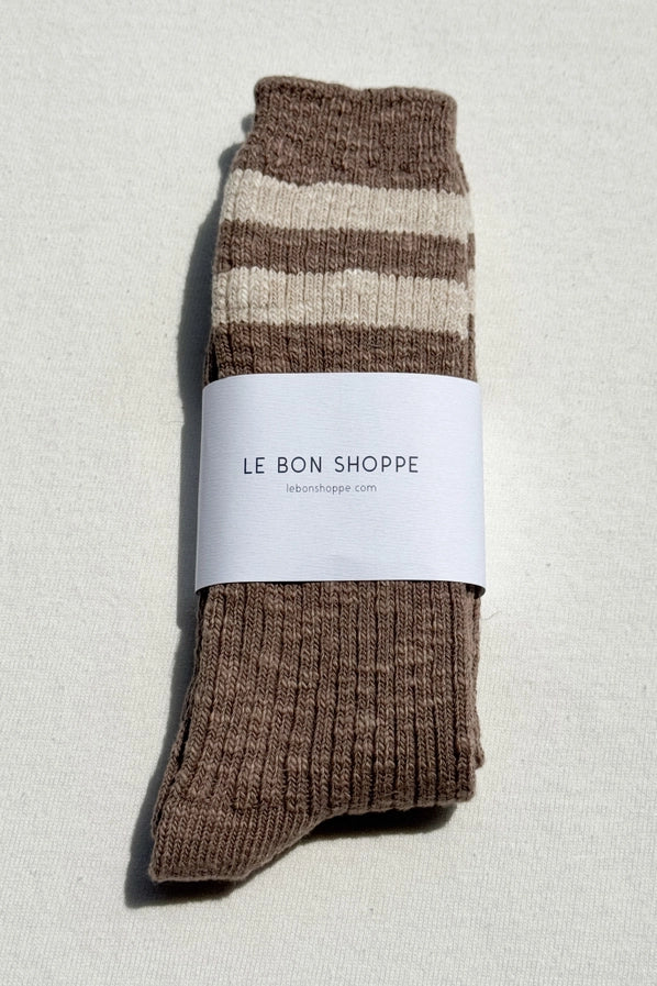 LE BON SHOPPE COTTAGE VARSITY SOCKS - FLAX