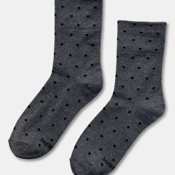 LE BON SHOPPE PRINTED SNEAKER SOCKS - CHARCOAL
