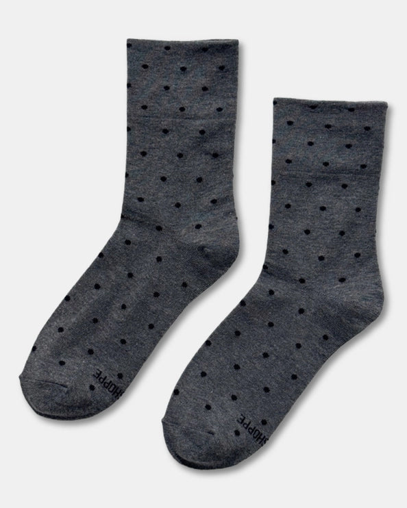 LE BON SHOPPE PRINTED SNEAKER SOCKS - CHARCOAL