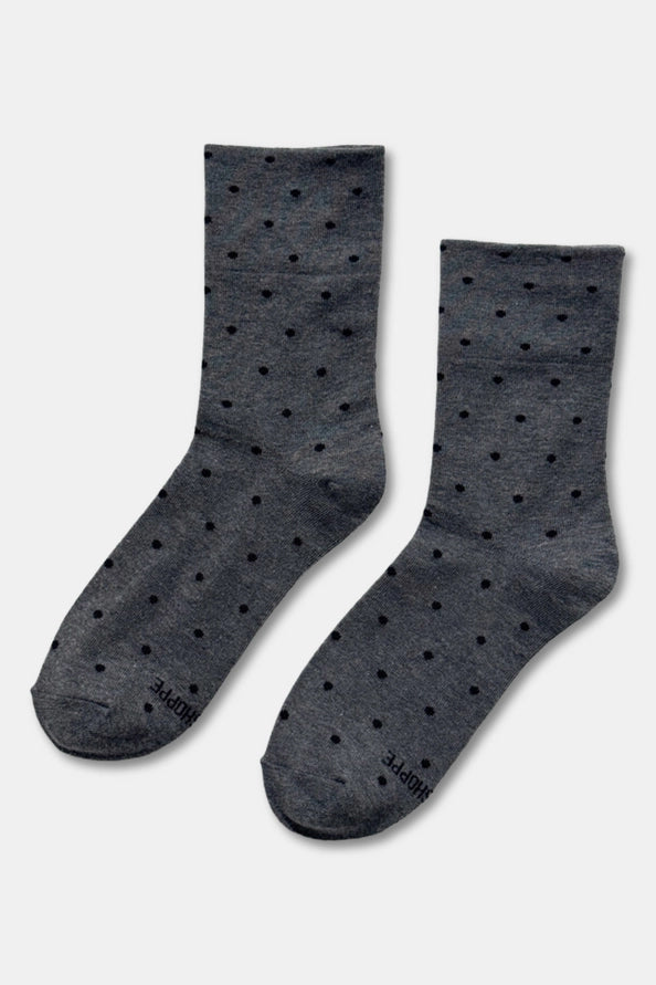 LE BON SHOPPE PRINTED SNEAKER SOCKS - CHARCOAL