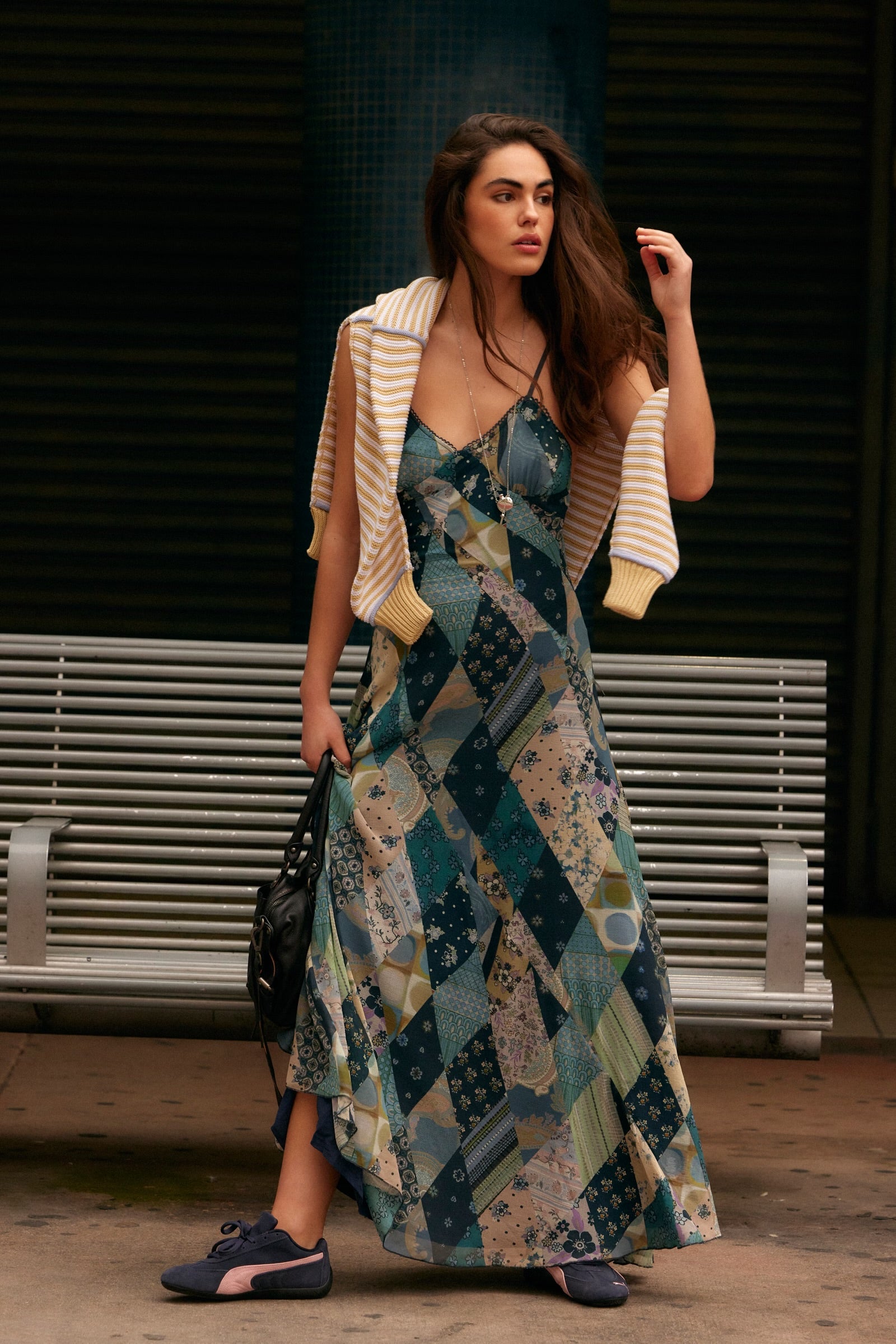 FREE PEOPLE TIS THE SEASON MAXI DRESS - STORM COMBO