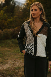 LUDMILA GRANDAD CARDIGAN - CHARCOAL MIX