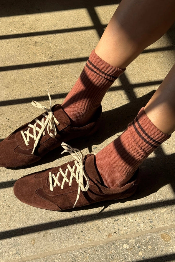 LE BON SHOPPE EXTENDED BOYFRIEND SOCKS - CLAY