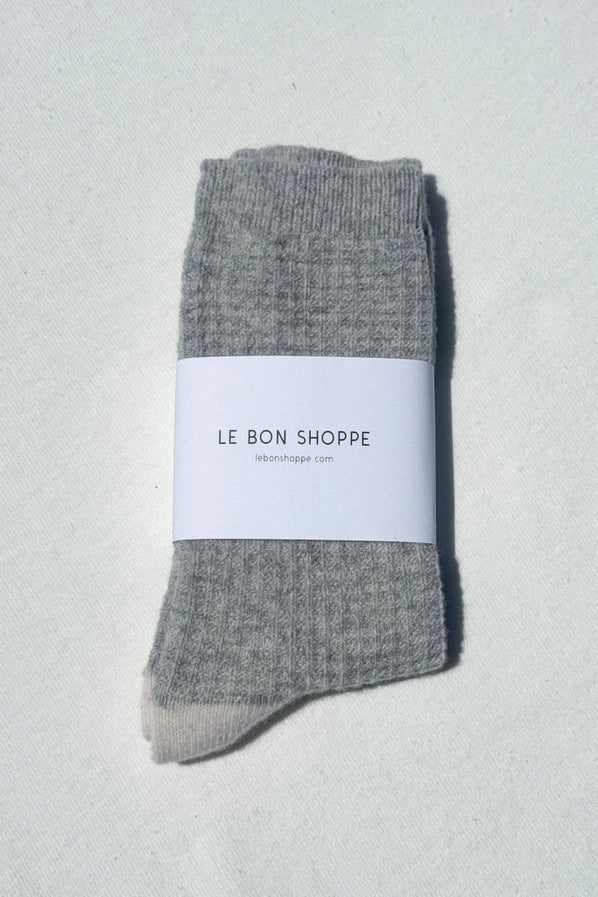 LE BON SHOPPE WOOL WAFFLED SOCKS - STONE