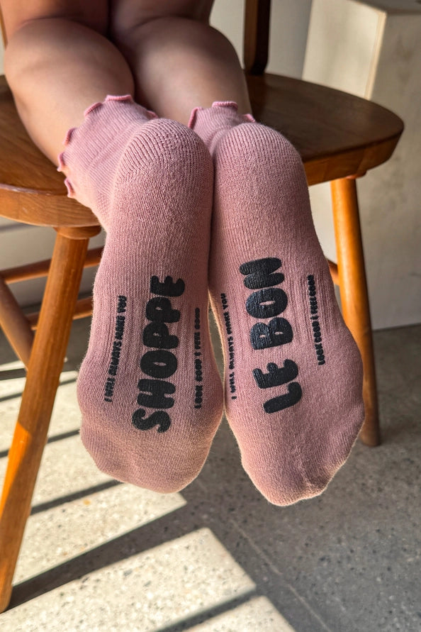 LE BON SHOPPE RUFFLED HUGGER SOCKS - VINTAGE PINK