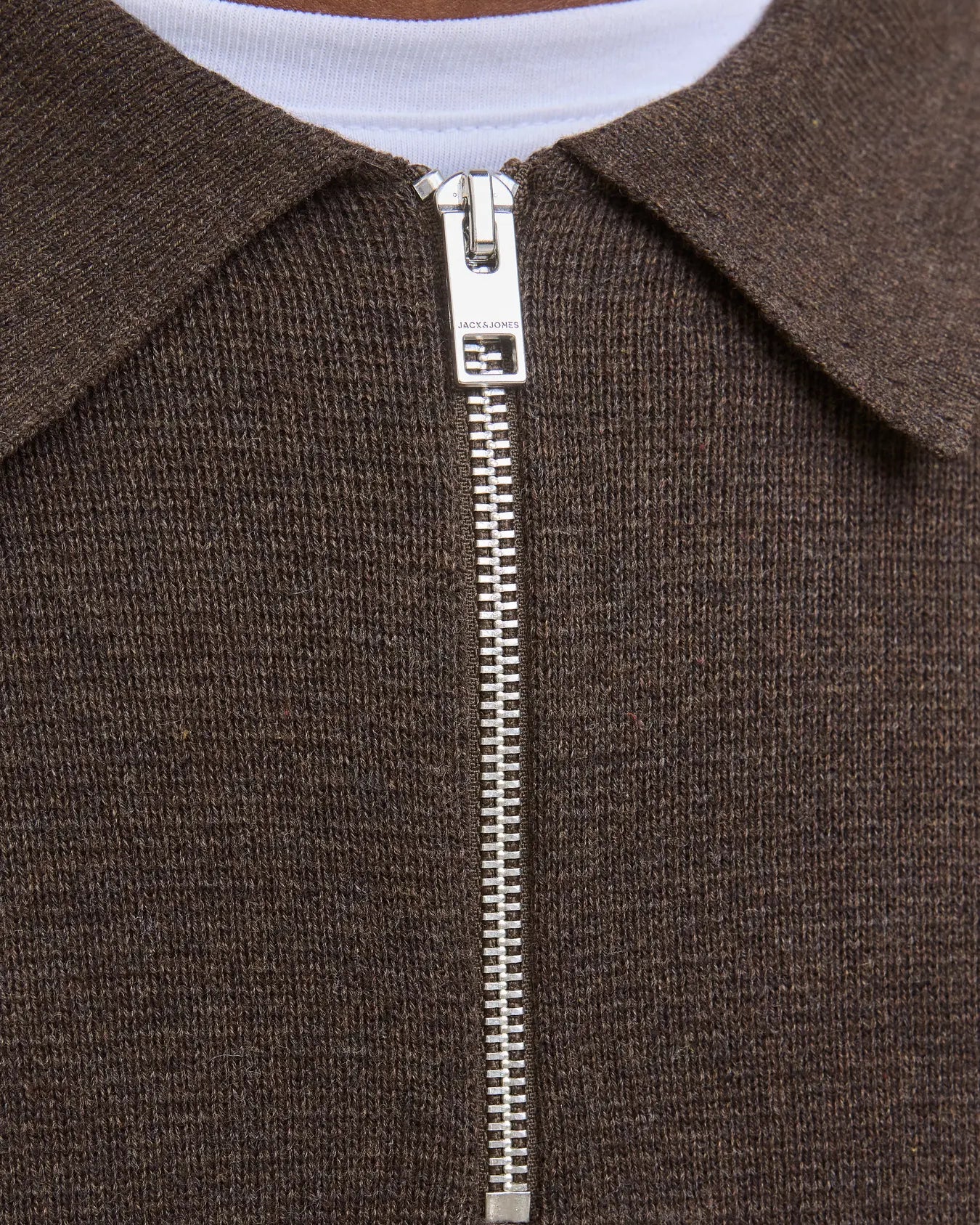 JJ MILANO KNIT ZIP POLO PULLOVER - DELICIOSO MELANGE