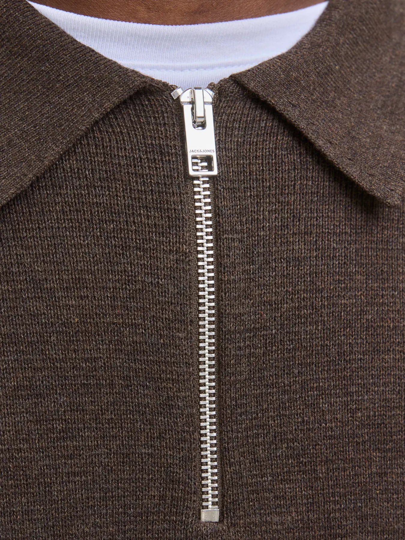 JJ MILANO KNIT ZIP POLO PULLOVER - DELICIOSO MELANGE