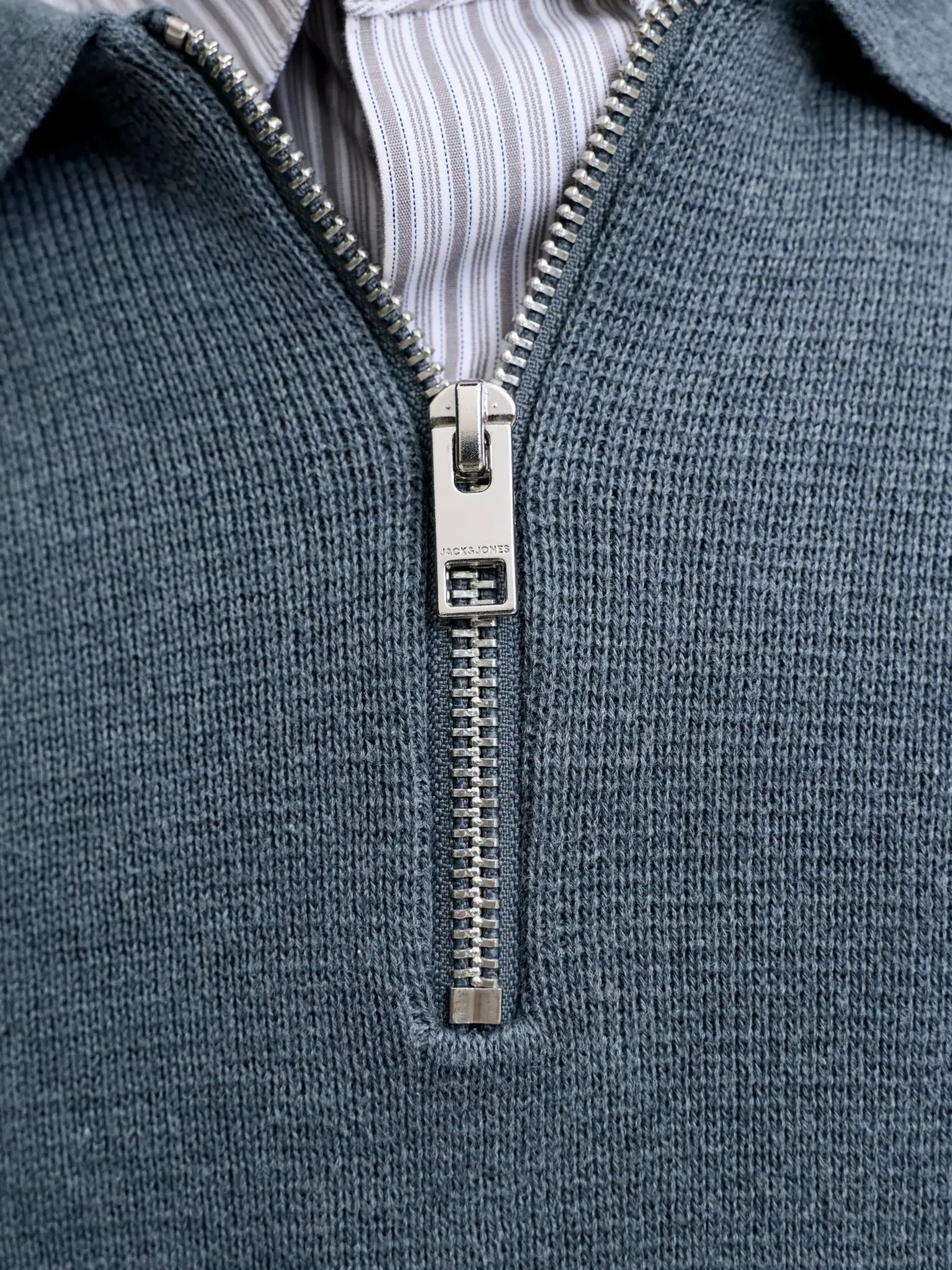 JJ MILANO KNIT ZIP POLO PULLOVER - TURBULENCE