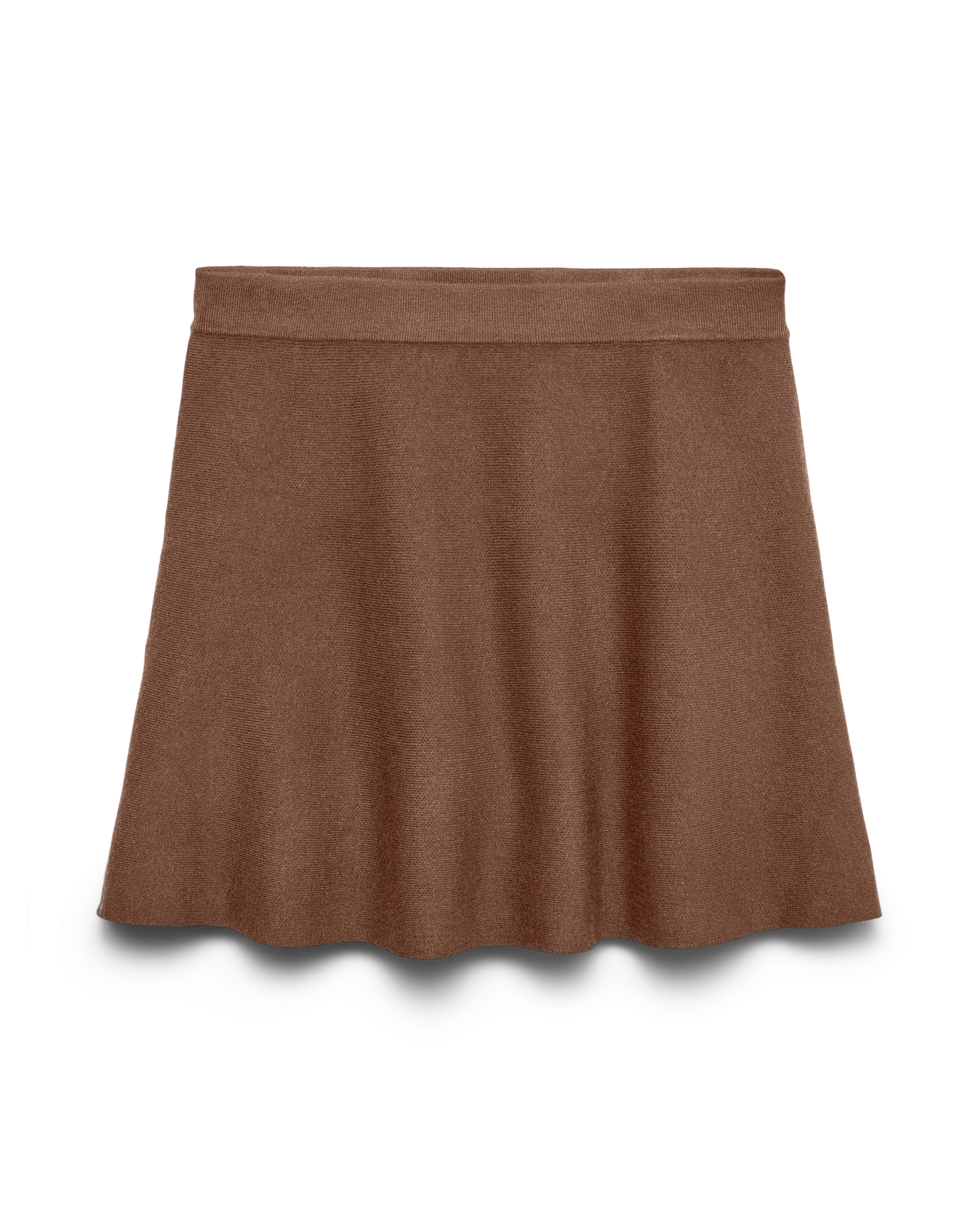 VM NELLY KNIT SKATER SKIRT - COCOA BROWN
