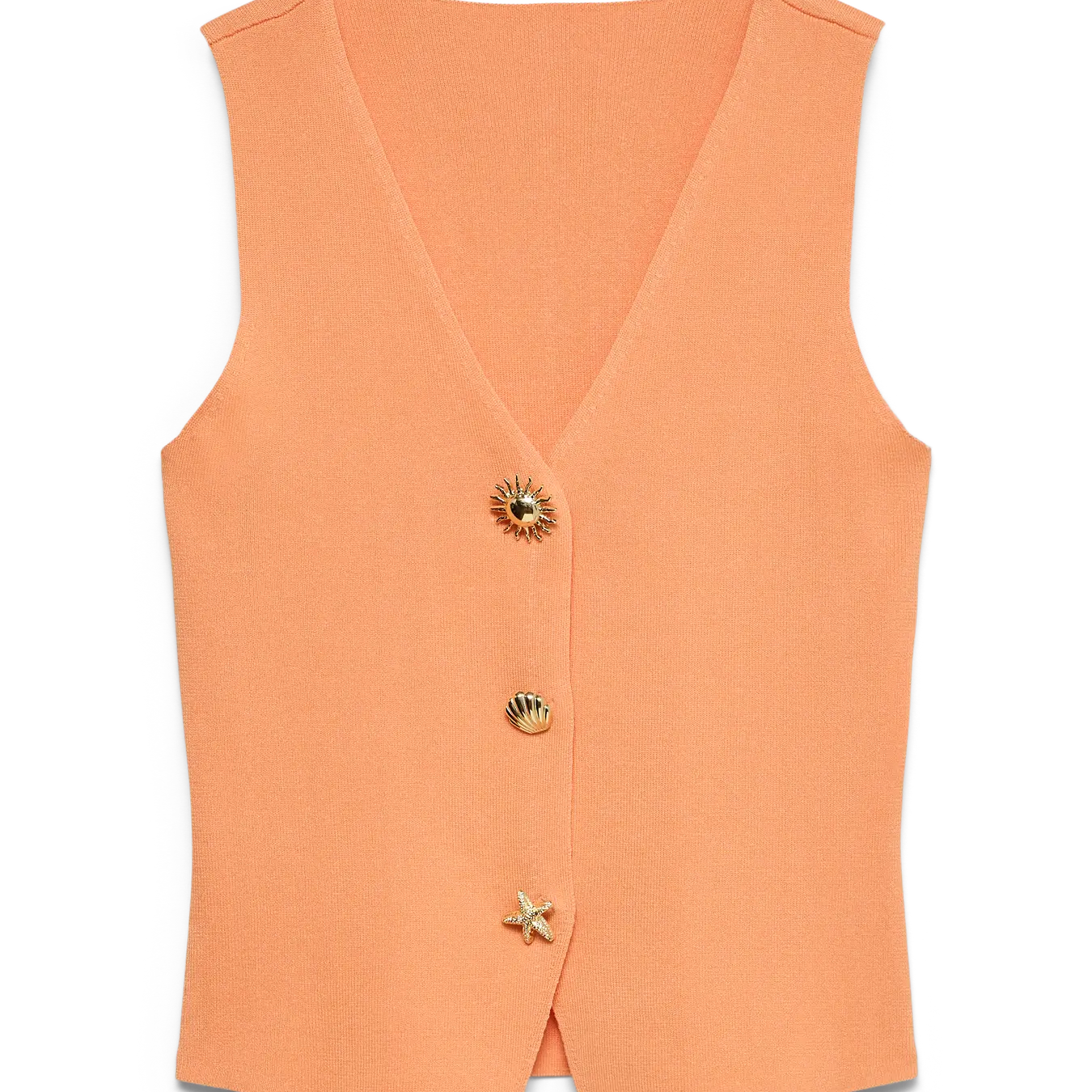 VM KYLIE V NECK VEST - TANGERINE