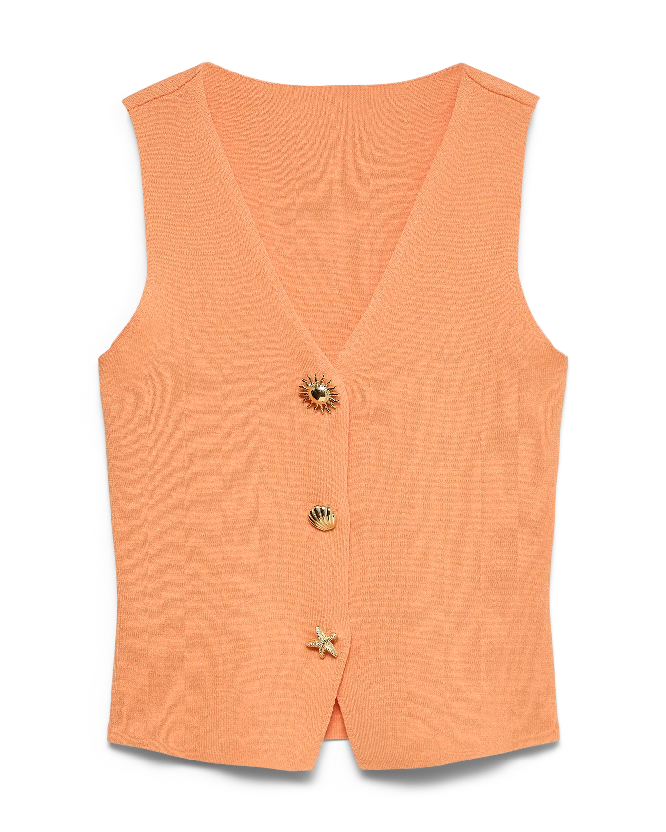 VM KYLIE V NECK VEST - TANGERINE