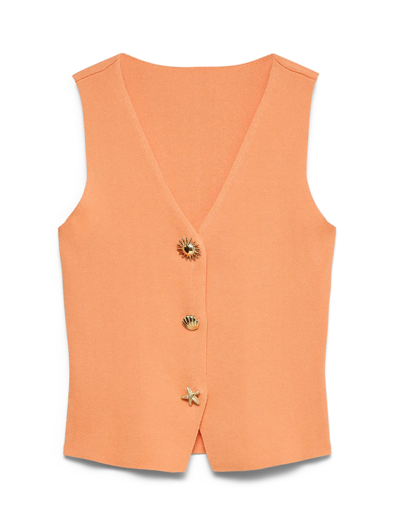VM KYLIE V NECK VEST - TANGERINE