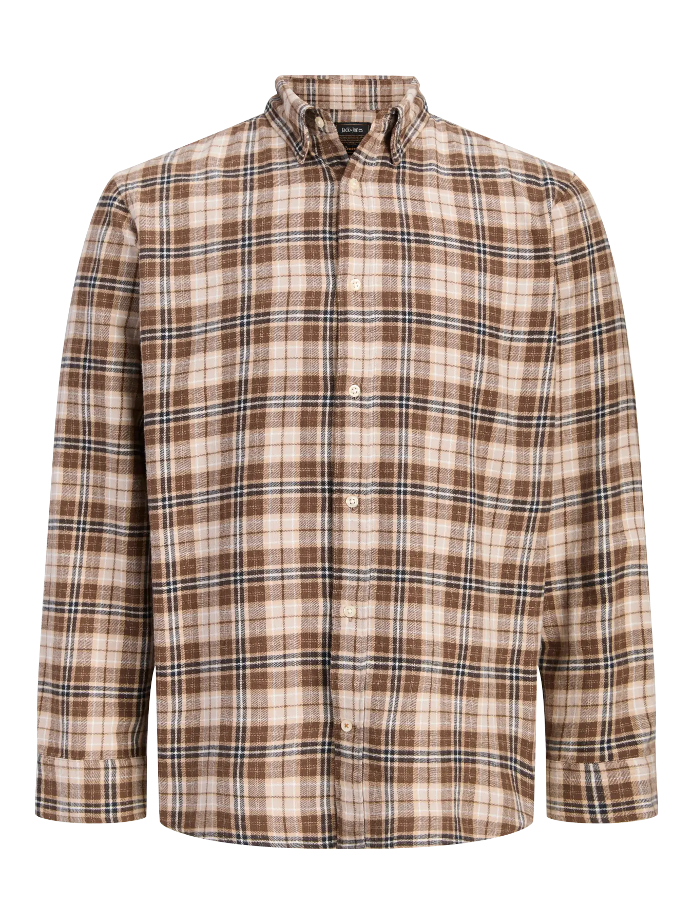JJ FIELD CHECK BUTTON DOWN SHIRT - COCOA