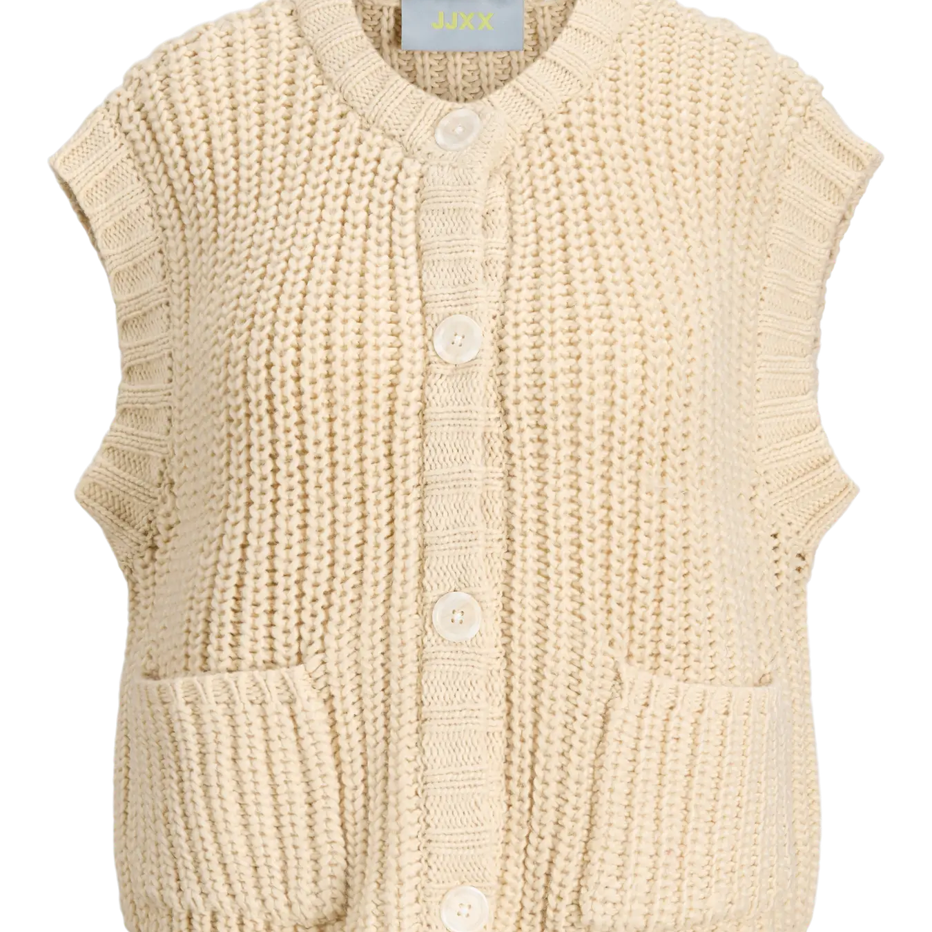 JJXX KELLY CHUNKY VEST - BONE WHITE