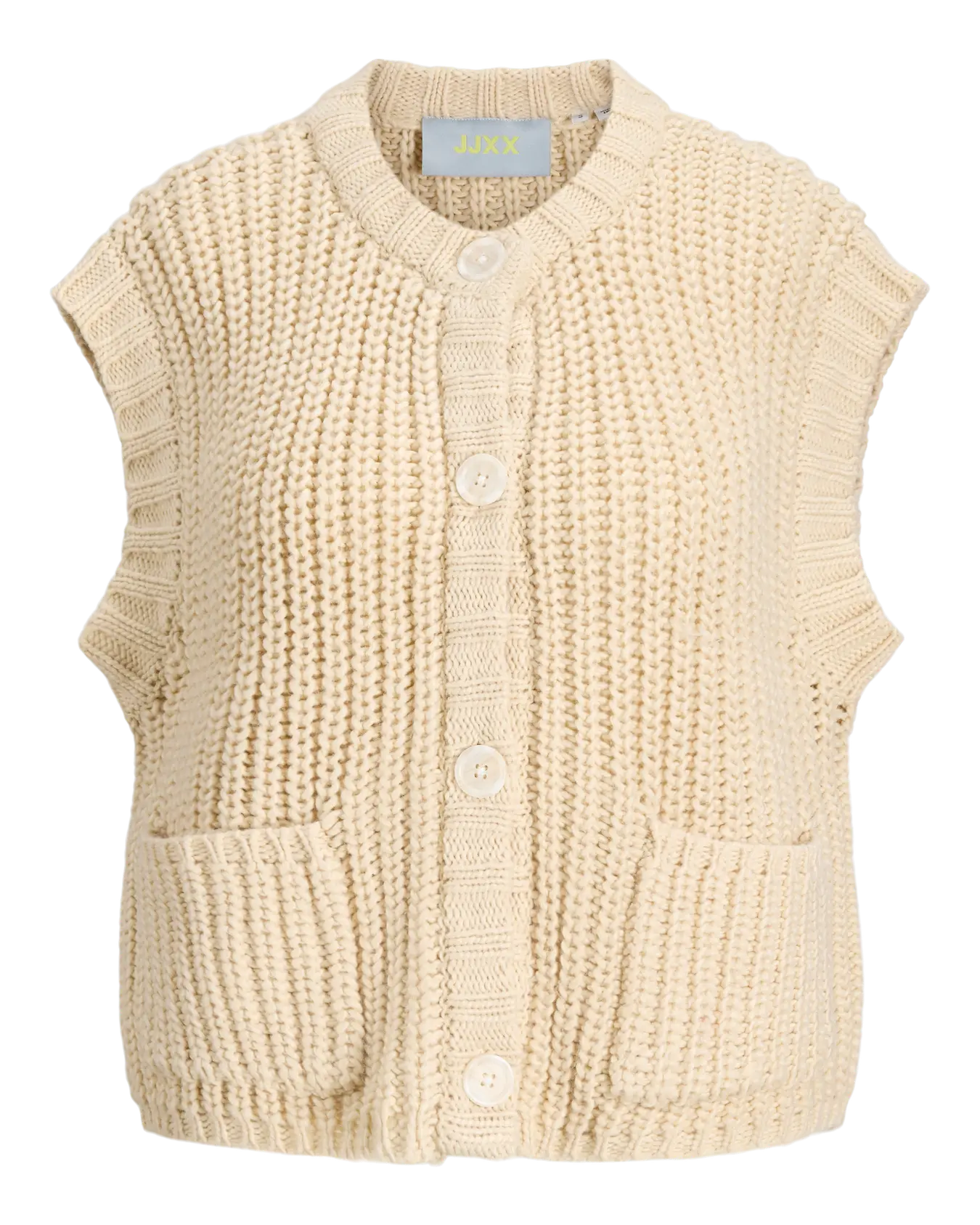 JJXX KELLY CHUNKY VEST - BONE WHITE