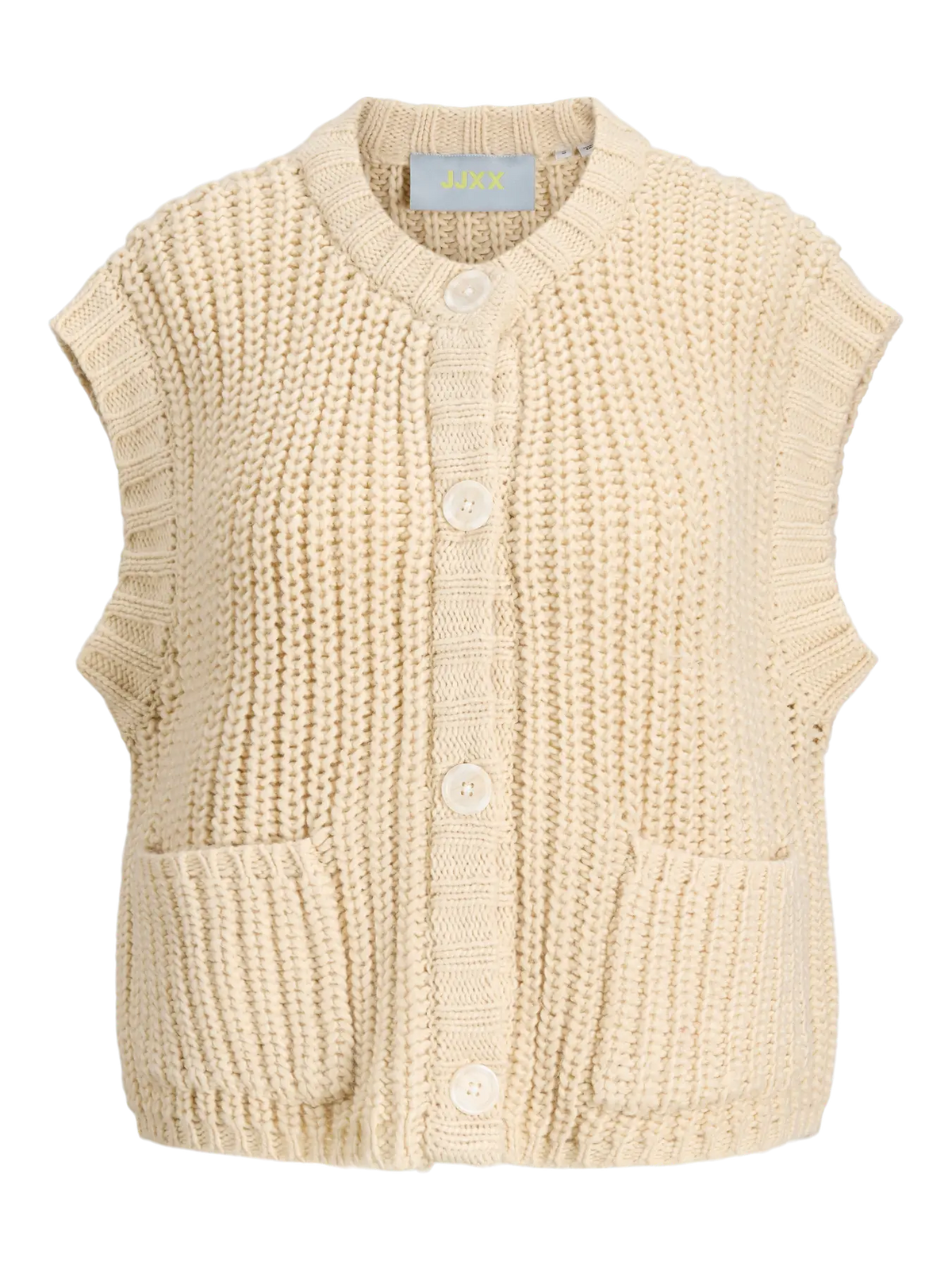 JJXX KELLY CHUNKY VEST - BONE WHITE