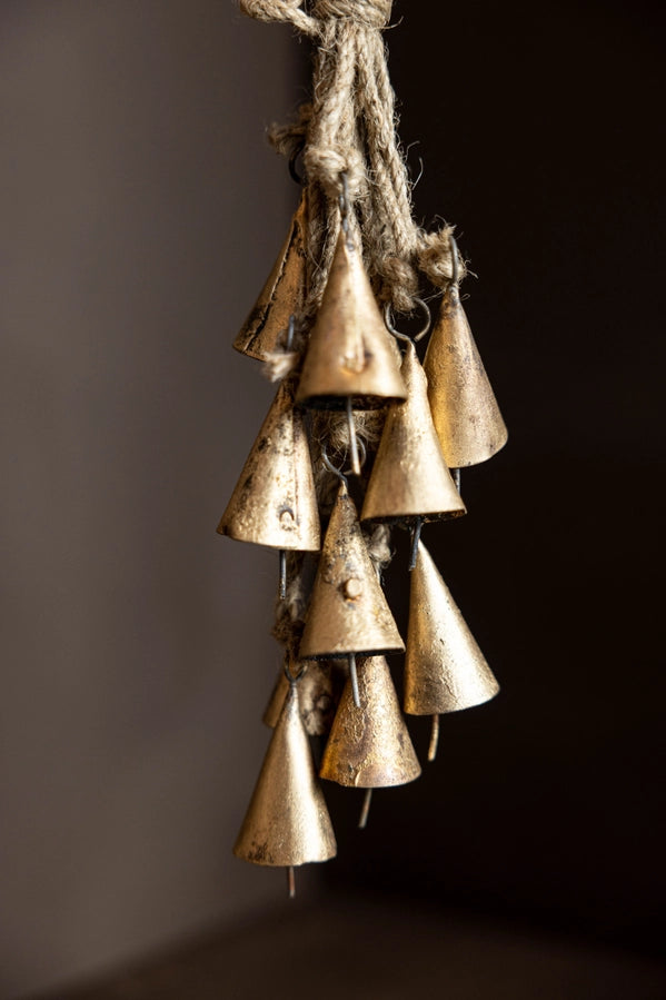 TAPERED HOLIDAY BELLS - BRASS