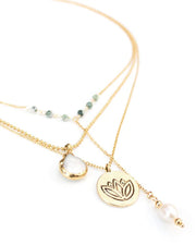 LOTUS LAYERED NECKLACE - GOLD