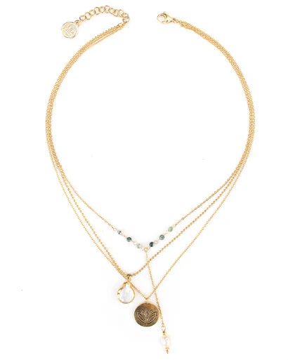 LOTUS LAYERED NECKLACE - GOLD